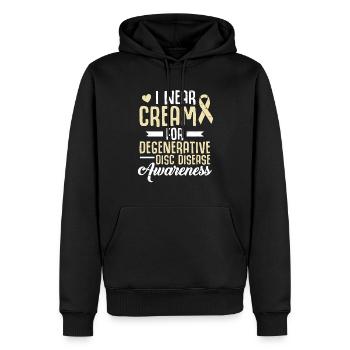 Je porte de la crème pour le mois de dégénérative - Sweat à capuche Premium bio Homme - noir - Devant - Nico (187cm)