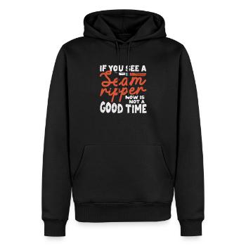 Wenn Sie einen Nahttrenner sehen, ist jetzt kein - Männer Premium Bio Hoodie - Schwarz - Vorne - Nico (187cm)