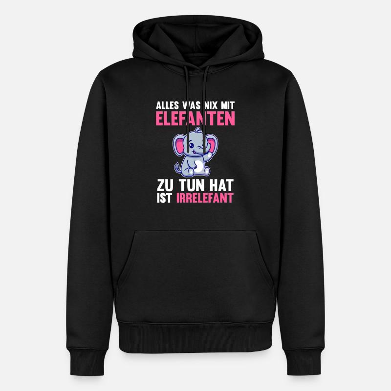 Elefant Elefanten - Männer Premium Bio Hoodie - Schwarz