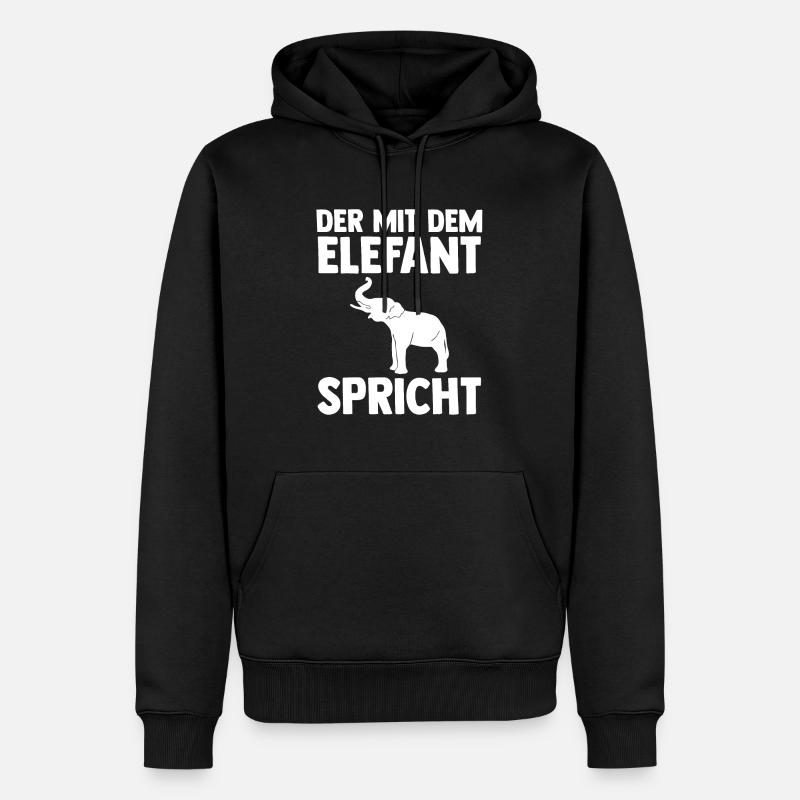 Elefant Elefanten - Männer Premium Bio Hoodie - Schwarz