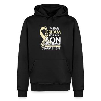 Je porte de la crème pour mon fils - sensibilisation à - Sweat à capuche Premium bio Homme - noir - Devant - Nico (187cm)