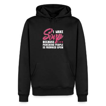 Savon Fabrication de savon Fabricant de savon Fabricant de savon - Sweat à capuche Premium bio Homme - noir - Devant - Nico (187cm)