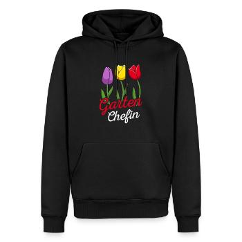 Garten Chefin Gartenarbeit Gärtnerin Tulpe - Männer Premium Bio Hoodie - Schwarz - Vorne - Nico (187cm)