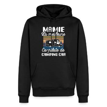 Mamie meilleure co pilote de camping car cadeau - Sweat à capuche Premium bio Homme - noir - Devant - Nico (187cm)
