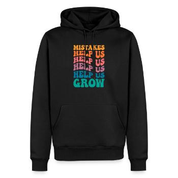 Groovy Growth Mindset - Mistakes Help Us Grow - Men’s Premium Organic Hoodie - black - Front - Nico (187cm)
