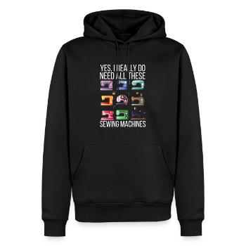 Yes, I really need all these sewing machines - Men’s Premium Organic Hoodie - black - Front - Nico (187cm)