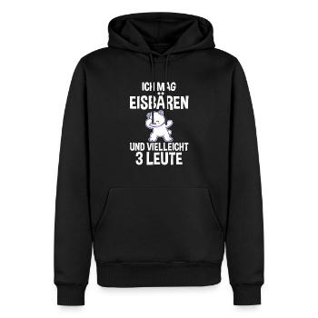 Eisbär Eisbären - Männer Premium Bio Hoodie - Schwarz - Vorne - Nico (187cm)