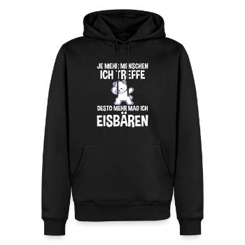 Eisbär Eisbären - Männer Premium Bio Hoodie - Schwarz - Vorne - Nico (187cm)