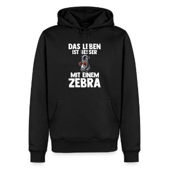 Zebra - Männer Premium Bio Hoodie - Schwarz - Vorne - Nico (187cm)