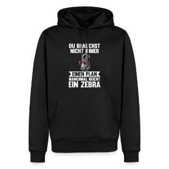 Zebra - Männer Premium Bio Hoodie - Schwarz - Vorne - Nico (187cm)