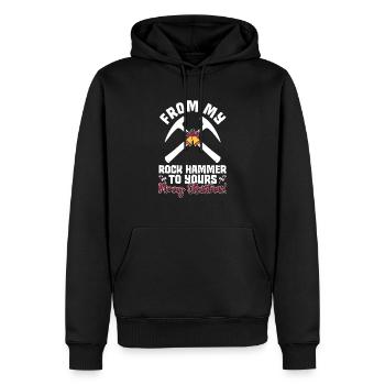 De mon marteau à la vôtre - Happy - Sweat à capuche Premium bio Homme - noir - Devant - Nico (187cm)