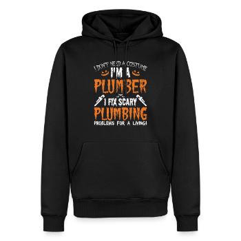 Klempner-Halloween - Ich brauche kein Kostüm - Männer Premium Bio Hoodie - Schwarz - Vorne - Nico (187cm)