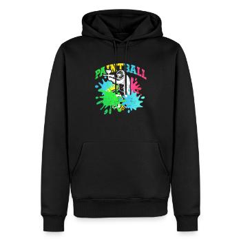 Retro Vintage Paintball Spieler Paintballing Team - Männer Premium Bio Hoodie - Schwarz - Vorne - Nico (187cm)