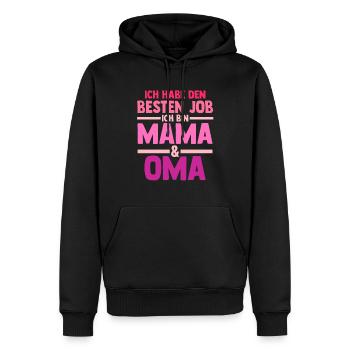 Ich Habe Den Besten Job Ich Bin Mama Und Oma - Männer Premium Bio Hoodie - Schwarz - Vorne - Nico (187cm)