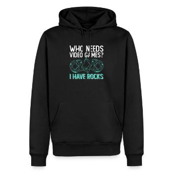 Géologue Enfants Pierres Collectionneuses Pierres Géologie Garçon - Sweat à capuche Premium bio Homme - noir - Devant - Nico (187cm)