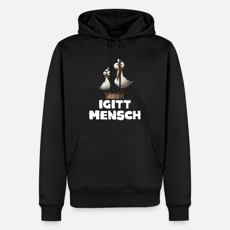 Ich Hasse Menschen Geschenkidee - Männer Premium Bio Hoodie - Schwarz