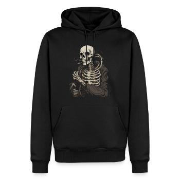 Halloween Skelett - Männer Premium Bio Hoodie - Schwarz - Vorne - Nico (187cm)