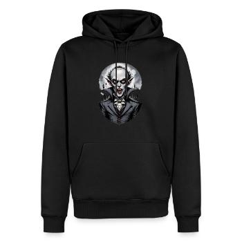 un vampire souriant 6 - Sweat à capuche Premium bio Homme - noir - Devant - Nico (187cm)