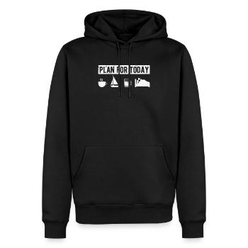 Plan Für Heute Lustig Kaffee Segeln Trinken Bier - Männer Premium Bio Hoodie - Schwarz - Vorne - Nico (187cm)