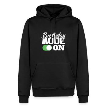 Mode anniversaire sur Fun Celebration - Sweat à capuche Premium bio Homme - noir - Devant - Nico (187cm)