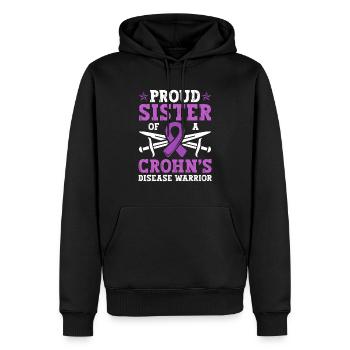 Stolze Schwester Eines Morbus-crohn-kriegers - Männer Premium Bio Hoodie - Schwarz - Vorne - Nico (187cm)