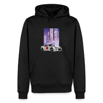 Nächtliche Stadt S15 Silvia Drift Königin Flagge - Männer Premium Bio Hoodie - Schwarz - Vorne - Nico (187cm)