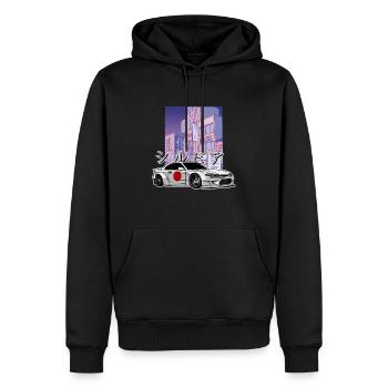 Nächtliche Stadt S15 Silvia Drift Königin Flagge - Männer Premium Bio Hoodie - Schwarz - Vorne - Nico (187cm)