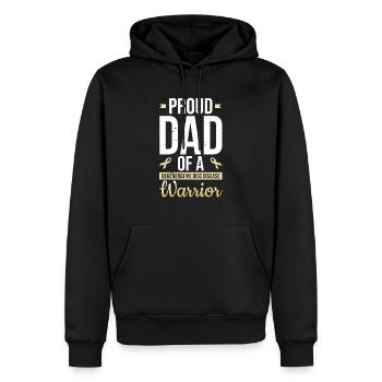 Fier père d’un guerrier dégénératif - Sweat à capuche Premium bio Homme - noir - Devant - Nico (187cm)