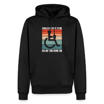 Rollstuhlfahrer Rollstuhl Lustiger Spruch - Männer Premium Bio Hoodie - Schwarz - Vorne - Nico (187cm)