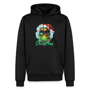 Christmas, Merry Christmas,Santa Claus Nikolaus - Männer Premium Bio Hoodie - Schwarz - Vorne - Nico (187cm)