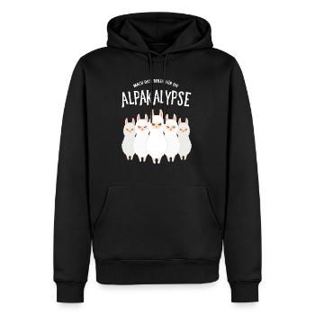 Alpakalypse Lama Alpaka Halloween Kostüm - Männer Premium Bio Hoodie - Schwarz - Vorne - Nico (187cm)