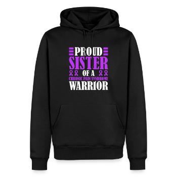 Stolze Schwester Eines Kriegers Mit Chronischem - Männer Premium Bio Hoodie - Schwarz - Vorne - Nico (187cm)