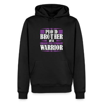 Stolzer Bruder Eines Kriegers Mit Chronischem - Männer Premium Bio Hoodie - Schwarz - Vorne - Nico (187cm)