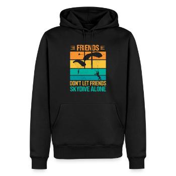 Les amis ne laissent pas les amis sauter seuls Skydiver S - Sweat à capuche Premium bio Homme - noir - Devant - Nico (187cm)
