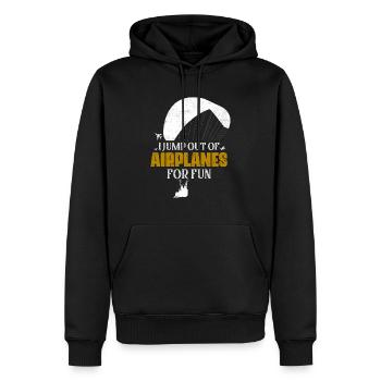 Je saute des avions pour le plaisir parachutiste - Sweat à capuche Premium bio Homme - noir - Devant - Nico (187cm)