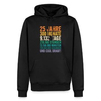 25 Jahre Fünfundzwanzigster Geburtstag - Männer Premium Bio Hoodie - Schwarz - Vorne - Nico (187cm)