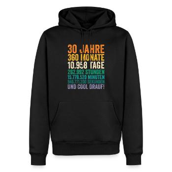 30 Jahre Dreißigster Geburtstag - Männer Premium Bio Hoodie - Schwarz - Vorne - Nico (187cm)