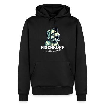 Fischkopf und stolz darauf - Männer Premium Bio Hoodie - Schwarz - Vorne - Nico (187cm)