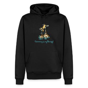 Swimming is my therapy Swimming lifeguard - Men’s Premium Organic Hoodie - black - Front - Nico (187cm)