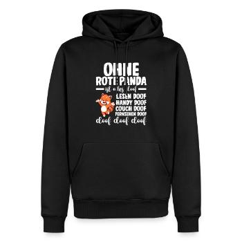 Roter Panda - Männer Premium Bio Hoodie - Schwarz - Vorne - Nico (187cm)
