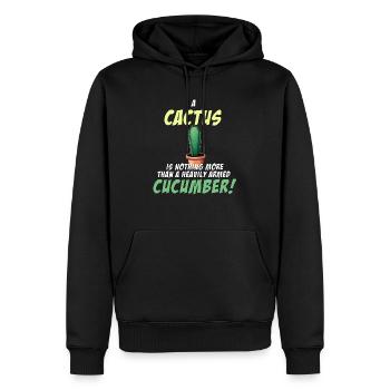 Ein Kaktus ist eine schwer bewaffnete Gurke - Männer Premium Bio Hoodie - Schwarz - Vorne - Nico (187cm)