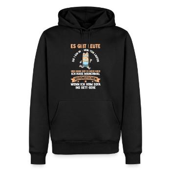 Katze Langschläfer Sportmuffel Morgenmuffel Lustig - Männer Premium Bio Hoodie - Schwarz - Vorne - Nico (187cm)