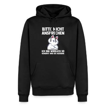 Katze Bitte Nicht Ansprechen - Männer Premium Bio Hoodie - Schwarz - Vorne - Nico (187cm)