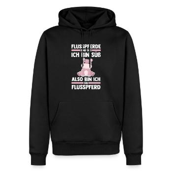 Nilpferd Flusspferd - Männer Premium Bio Hoodie - Schwarz - Vorne - Nico (187cm)