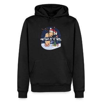Toller Fritz-Name mit Weihnachtsmütze im Weihnachtsthema - Männer Premium Bio Hoodie - Schwarz - Vorne - Nico (187cm)
