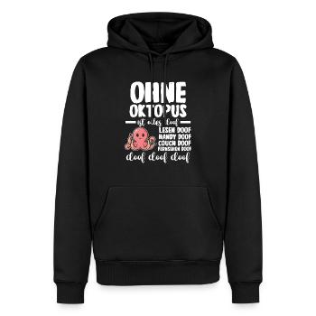 Tintenfisch Oktopus - Männer Premium Bio Hoodie - Schwarz - Vorne - Nico (187cm)