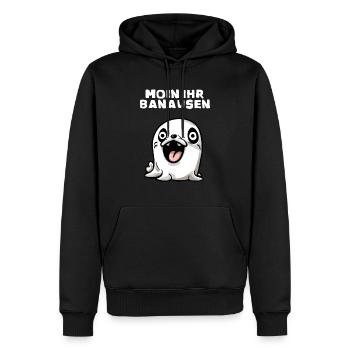 Banausen Spruch Moin - Männer Premium Bio Hoodie - Schwarz - Vorne - Nico (187cm)