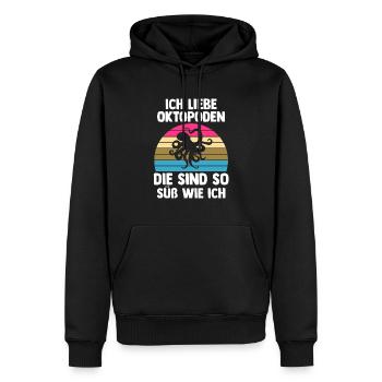 Tintenfisch Oktopus - Männer Premium Bio Hoodie - Schwarz - Vorne - Nico (187cm)