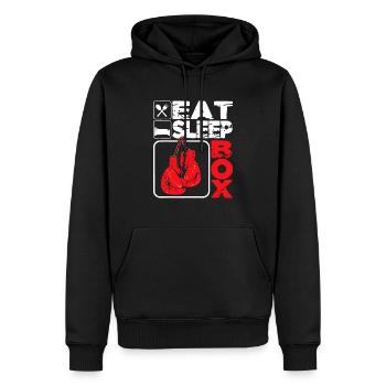 Eat Sleep Box - Boxeur amateur Gym Boxer Kickboxing - Sweat à capuche Premium bio Homme - noir - Devant - Nico (187cm)