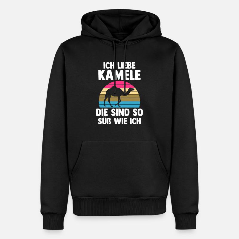 Kamel - Männer Premium Bio Hoodie - Schwarz